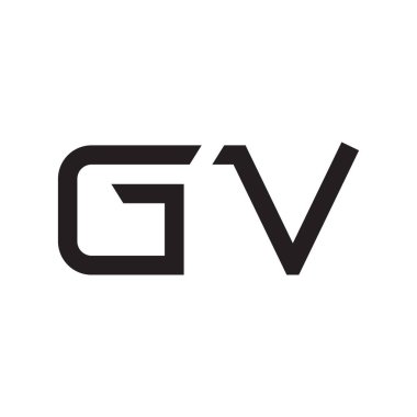 gv ilk harf vektör logo simgesi