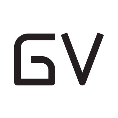 gv ilk harf vektör logo simgesi