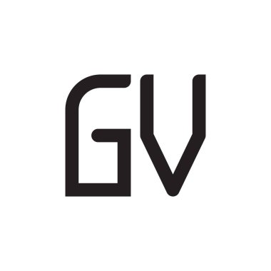 gv ilk harf vektör logo simgesi
