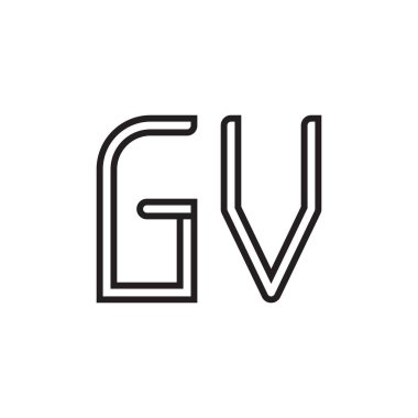gv ilk harf vektör logo simgesi