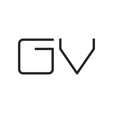 gv ilk harf vektör logo simgesi