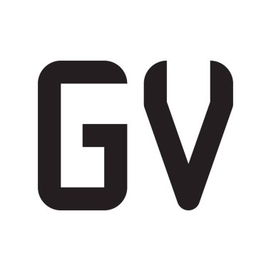 gv ilk harf vektör logo simgesi