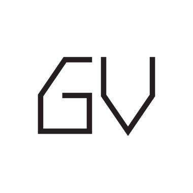 gv ilk harf vektör logo simgesi