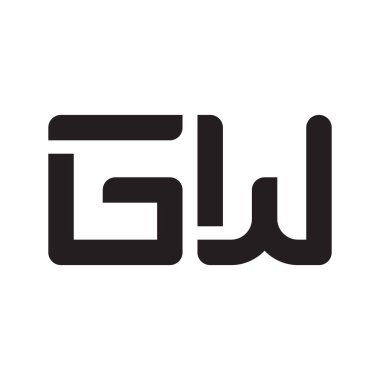 gw ilk harf vektör logo simgesi