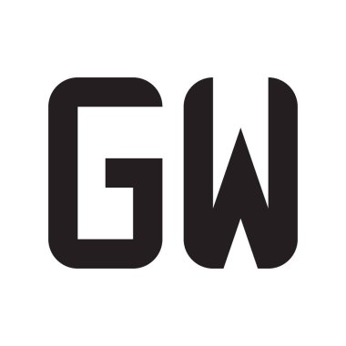 gw ilk harf vektör logo simgesi