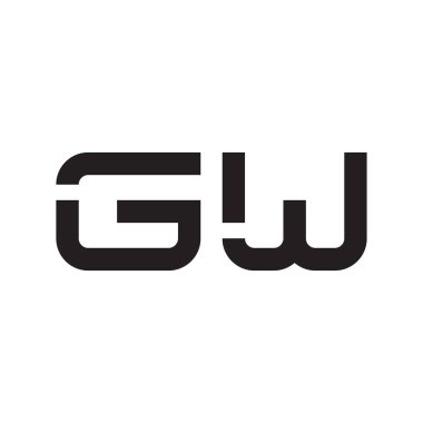 gw ilk harf vektör logo simgesi