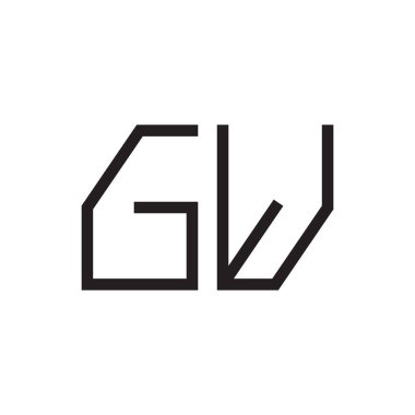 gw ilk harf vektör logo simgesi