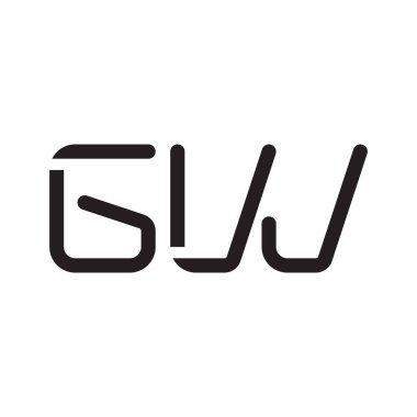 gw ilk harf vektör logo simgesi