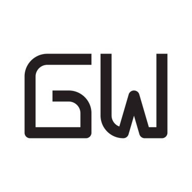 gw ilk harf vektör logo simgesi