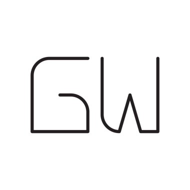 gw ilk harf vektör logo simgesi