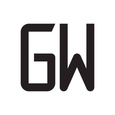 gw ilk harf vektör logo simgesi