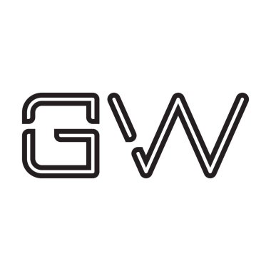 gw ilk harf vektör logo simgesi
