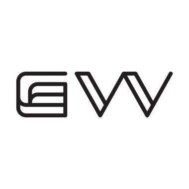 gw ilk harf vektör logo simgesi