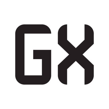 gx ilk harf vektör logo simgesi