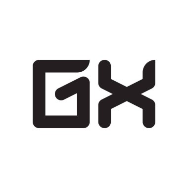 gx ilk harf vektör logo simgesi