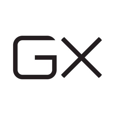 gx ilk harf vektör logo simgesi