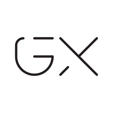 gx ilk harf vektör logo simgesi