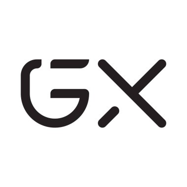 gx ilk harf vektör logo simgesi