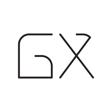 gx ilk harf vektör logo simgesi