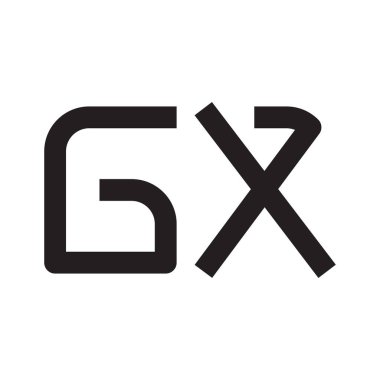gx ilk harf vektör logo simgesi