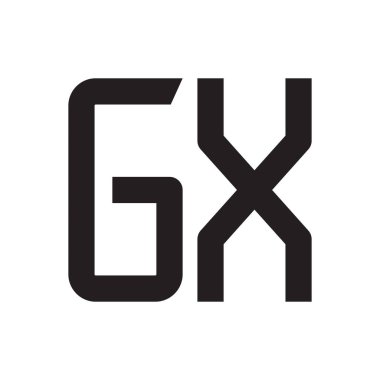 gx ilk harf vektör logo simgesi