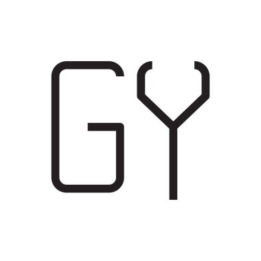gy ilk harf vektör logo simgesi