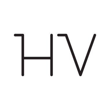 hv ilk harf vektör logo simgesi