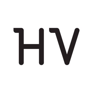hv ilk harf vektör logo simgesi