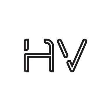 hv ilk harf vektör logo simgesi