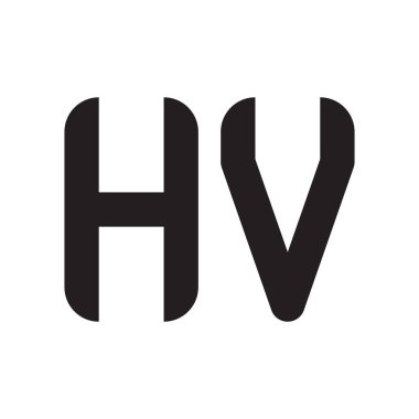 hv ilk harf vektör logo simgesi