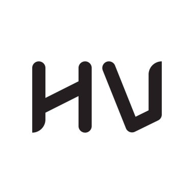 hv ilk harf vektör logo simgesi