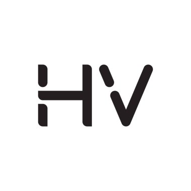 hv ilk harf vektör logo simgesi