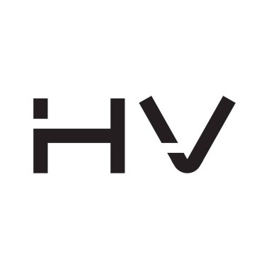 hv ilk harf vektör logo simgesi