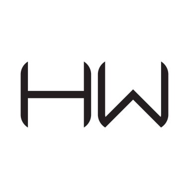 hw ilk harf vektör logo simgesi