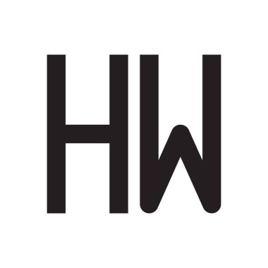 hw ilk harf vektör logo simgesi