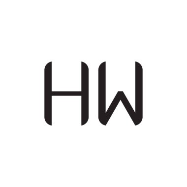 hw ilk harf vektör logo simgesi