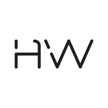 hw ilk harf vektör logo simgesi