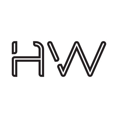 hw ilk harf vektör logo simgesi