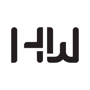 hw ilk harf vektör logo simgesi