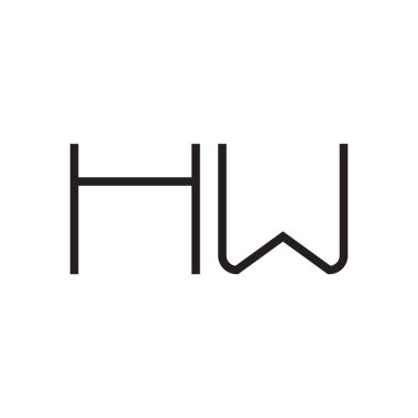 hw ilk harf vektör logo simgesi