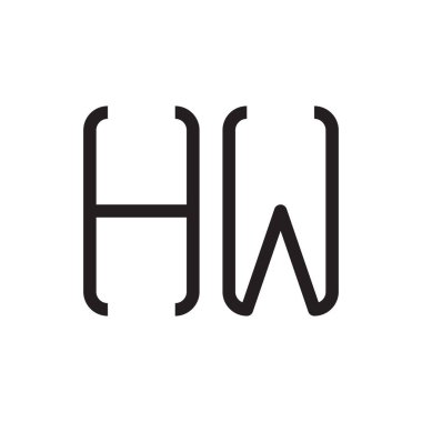hw ilk harf vektör logo simgesi