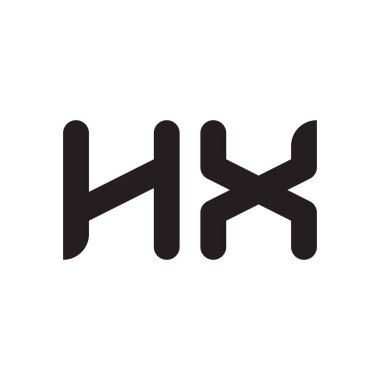 hx ilk harf vektör logo simgesi