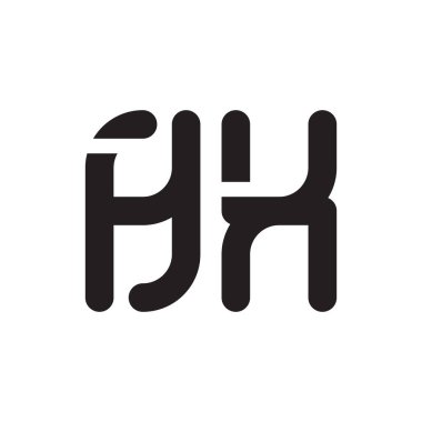 hx ilk harf vektör logo simgesi