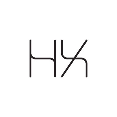 hx ilk harf vektör logo simgesi