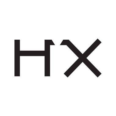 hx ilk harf vektör logo simgesi