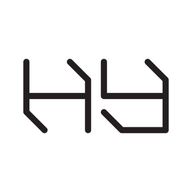 hy ilk harf vektör logo simgesi