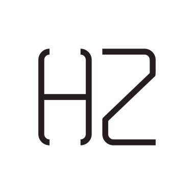 hz ilk harf vektör logo simgesi