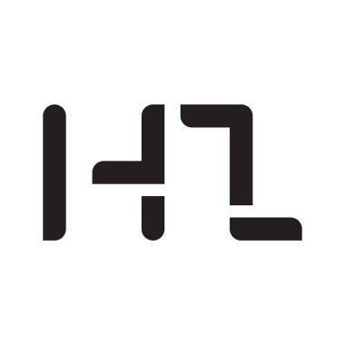 hz ilk harf vektör logo simgesi