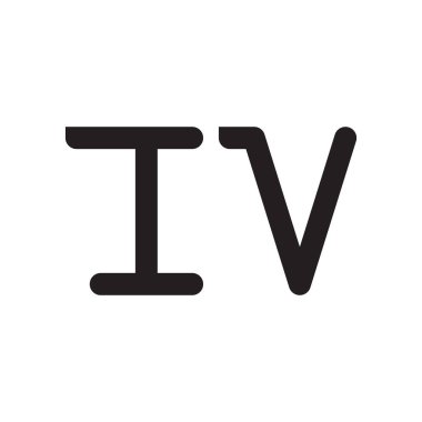 IV ilk harf vektör logosu simgesi