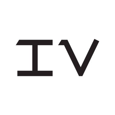 IV ilk harf vektör logosu simgesi